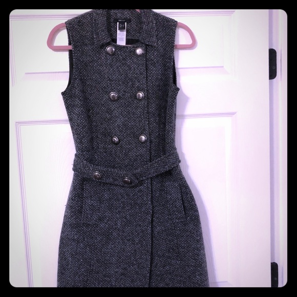 Anthropologie Dresses & Skirts - MNG heather wool sleeveless button down dress